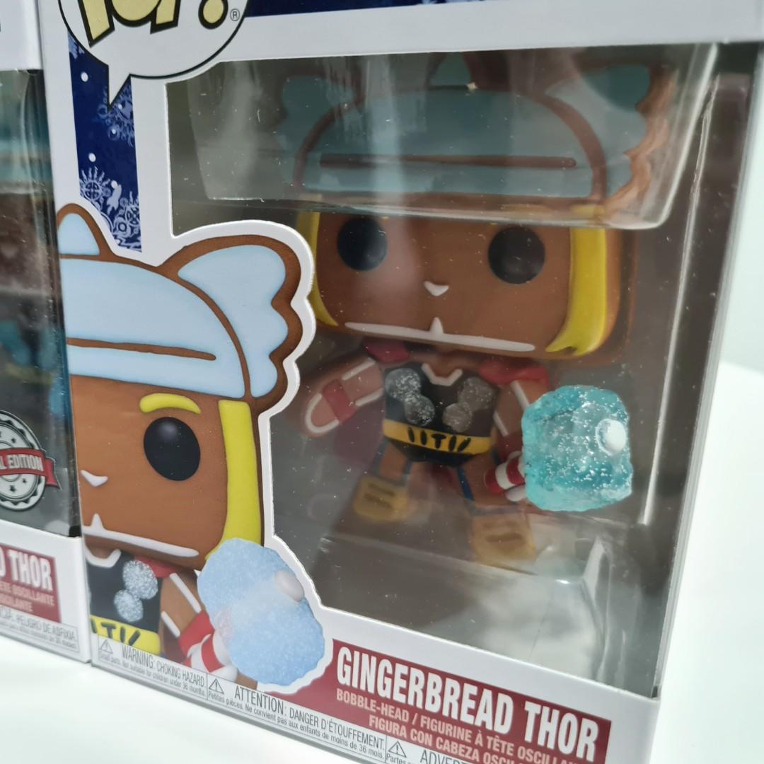 Funko POP! Marvel: Holiday - Gingerbread Thor #938 (Diamond Glitter &  Normal)