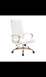 Gold and white office/swivel chair