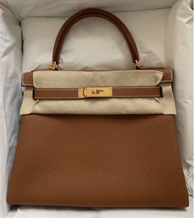 Hermes Kelly 28 Gold with GHW Epsom Leather stamp Z