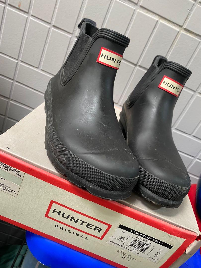 Hunter短雨靴 全国 ORIGINAL HUNTER 雨靴 EU37 US6 UK4 BLACK 黒 長靴/レインシューズ