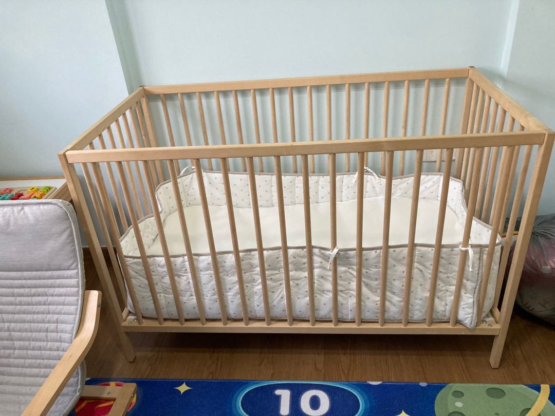 Ikea Baby Cot in Light Wood Colour, Babies & Kids, Baby Nursery & Kids