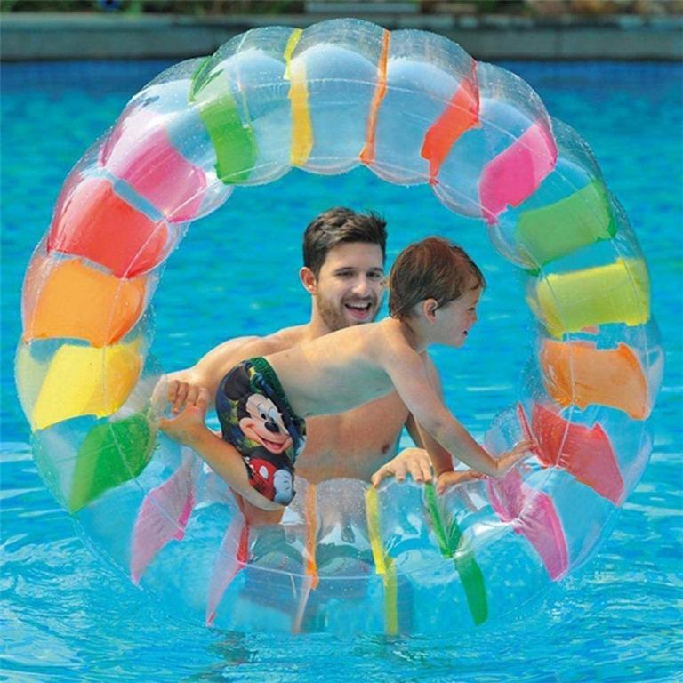 Come with inflator Pump Inflatable Water Wheel Giant Roller Float