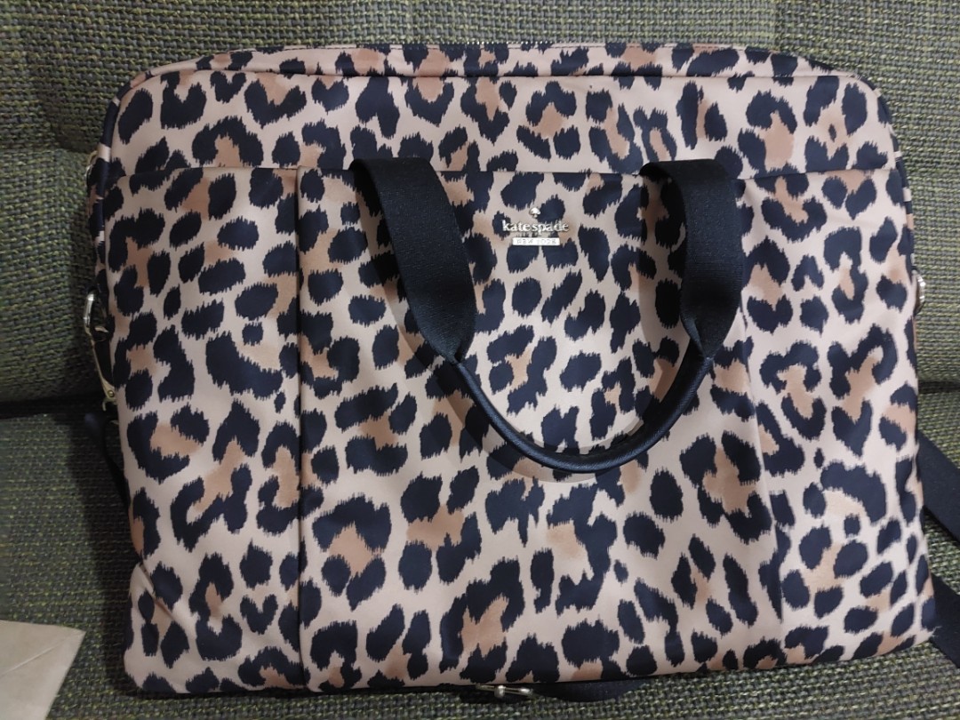 Kate Spade Leopard Laptop Commuter Bag, Luxury, Bags & Wallets on Carousell