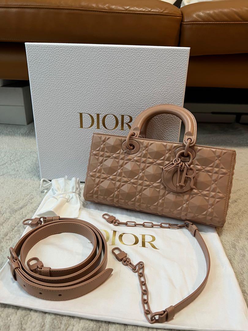 Dior Women Lady D-Joy Bag Rose Des Vents Cannage Calfskin with Diamond Motif