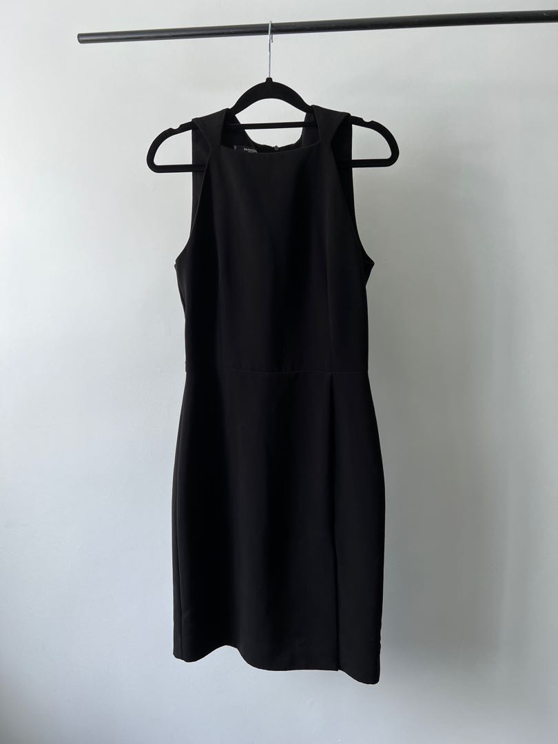 MANGO Basics Classic Chic Black Midi Dress, Women's Fashion, Dresses ...