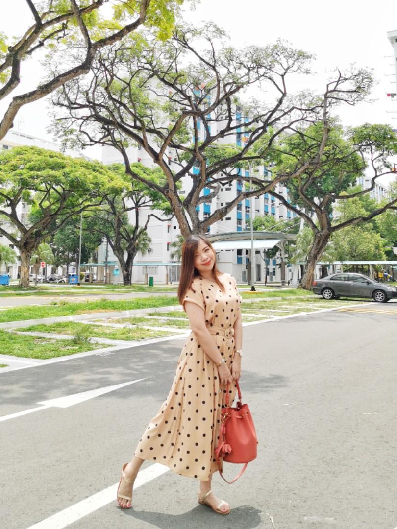 Mango polka best sale dot belt dress