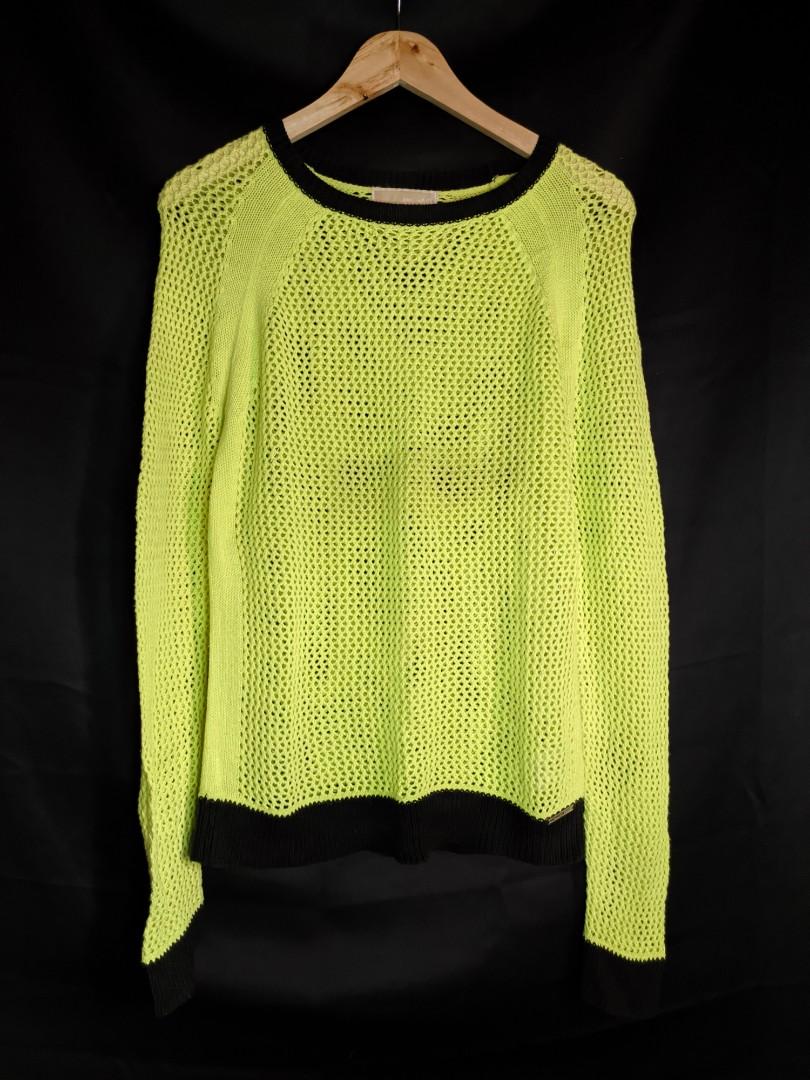 Michael Kors Neon Knitted Long Sleeve Sweater, Women's Fashion, Coats,  Jackets and Outerwear on Carousell