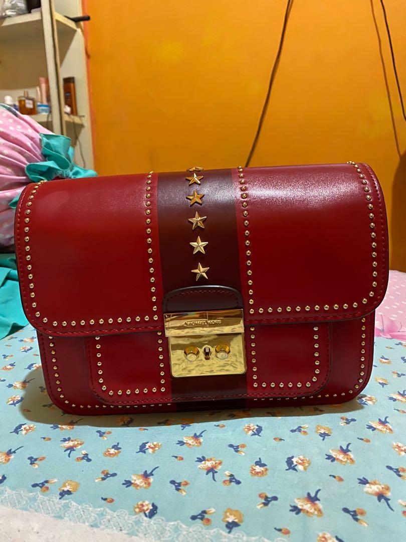 Michael michael kors sloan editor hotsell star studded leather shoulder bag