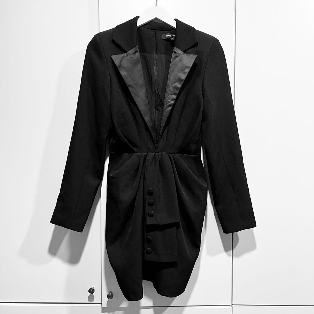 Missguided Peace Love Tuxedo Blazer Dress