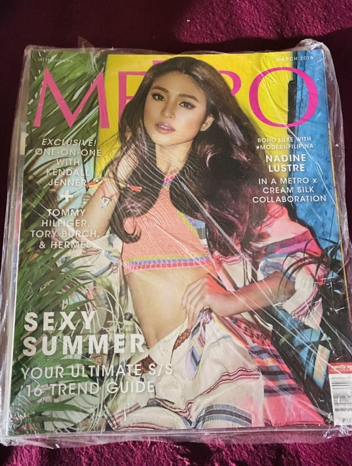 Nadine Metro Magazine 2016 (Category: Magazines) located in Marikina City. Submitted by ellainkeithd (Listing ID 1158326085, Image 1). Description: I've been a JaDine fan ever since but I think it's time for a new owner. RFS: School allowance Price can be negotiated and if you are interested in more JaDine magazine don't hesitate to dm me..