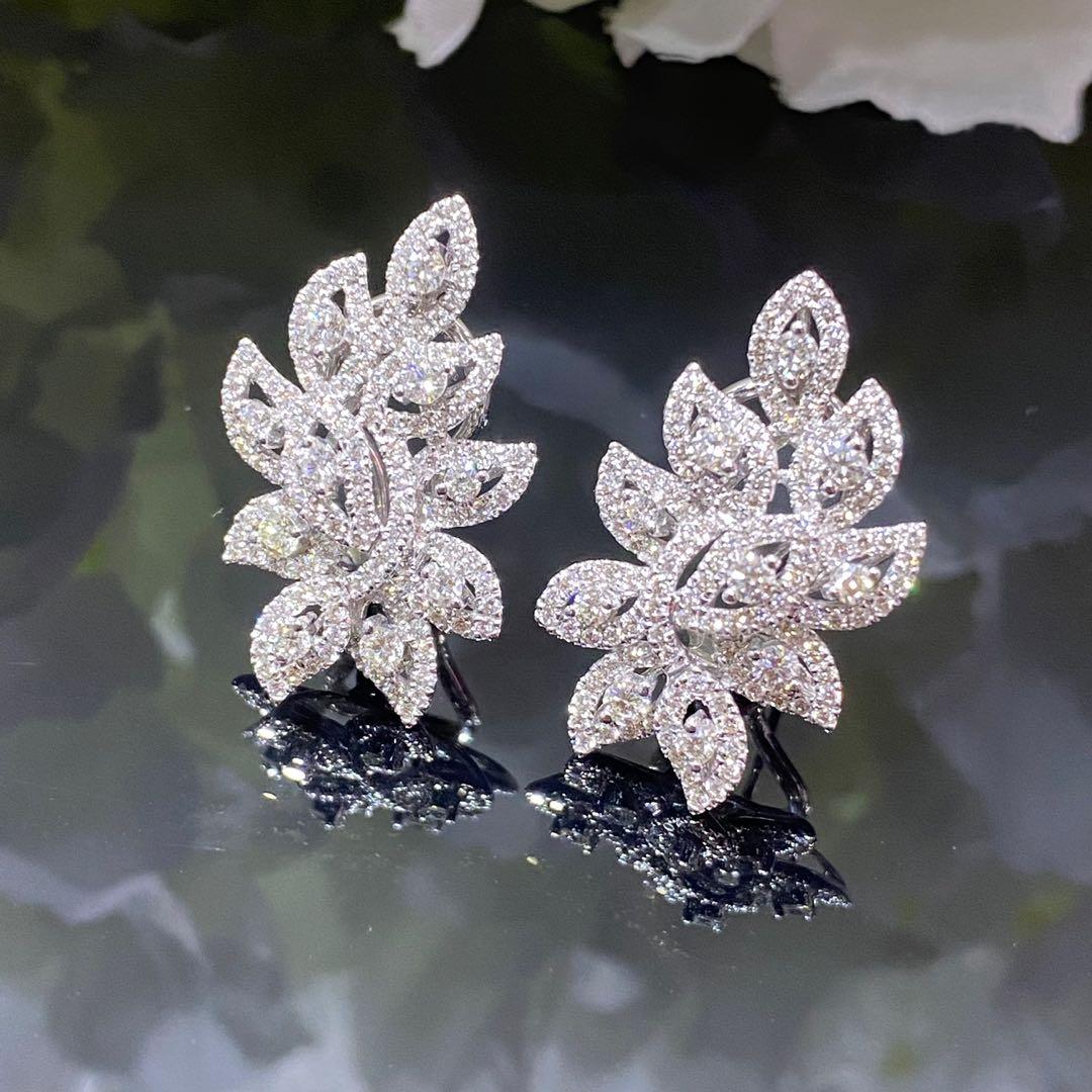 Diamond big earrings designs shop