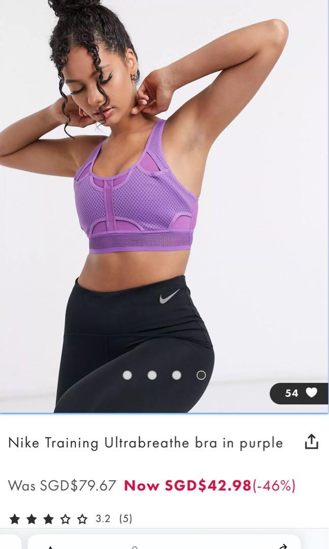 Buy Nike Black Swoosh Ultrabreathe Medium Support Sports Bra from