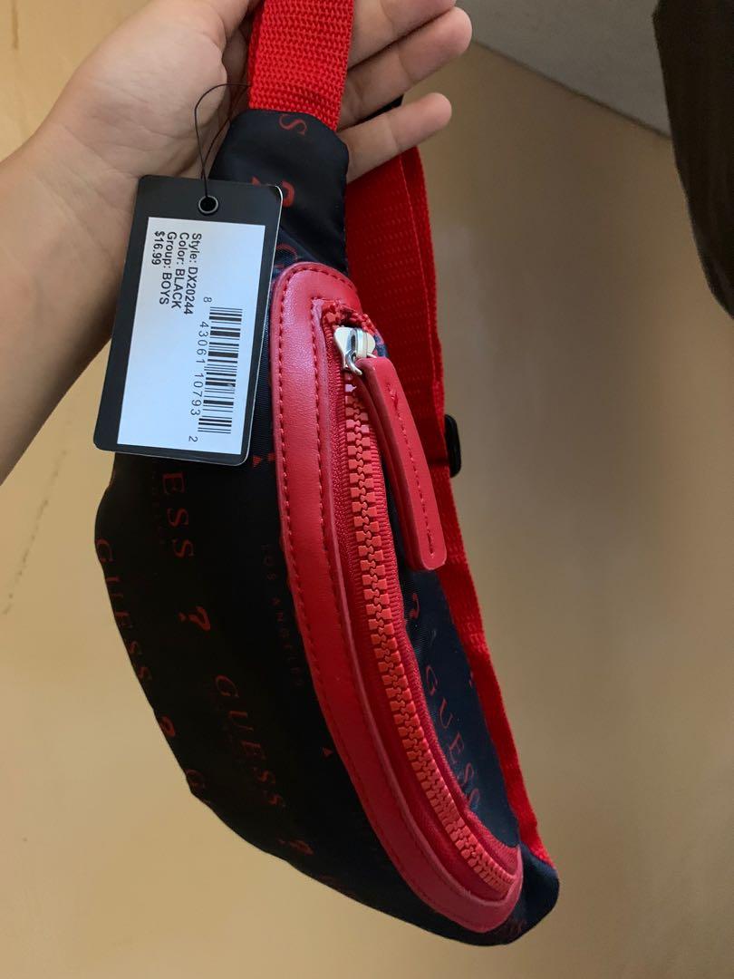 ORIGINAL GUESS BELT BAG REDBLACK COLOR, Women's Fashion, Bags