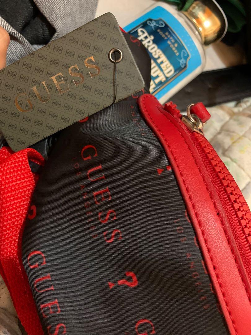 ORIGINAL GUESS BELT BAG REDBLACK COLOR, Women's Fashion, Bags