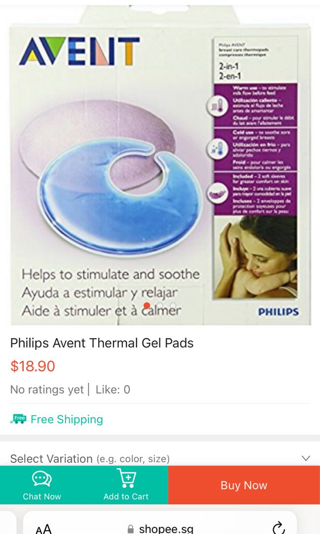 Avent thermal shop gel pads