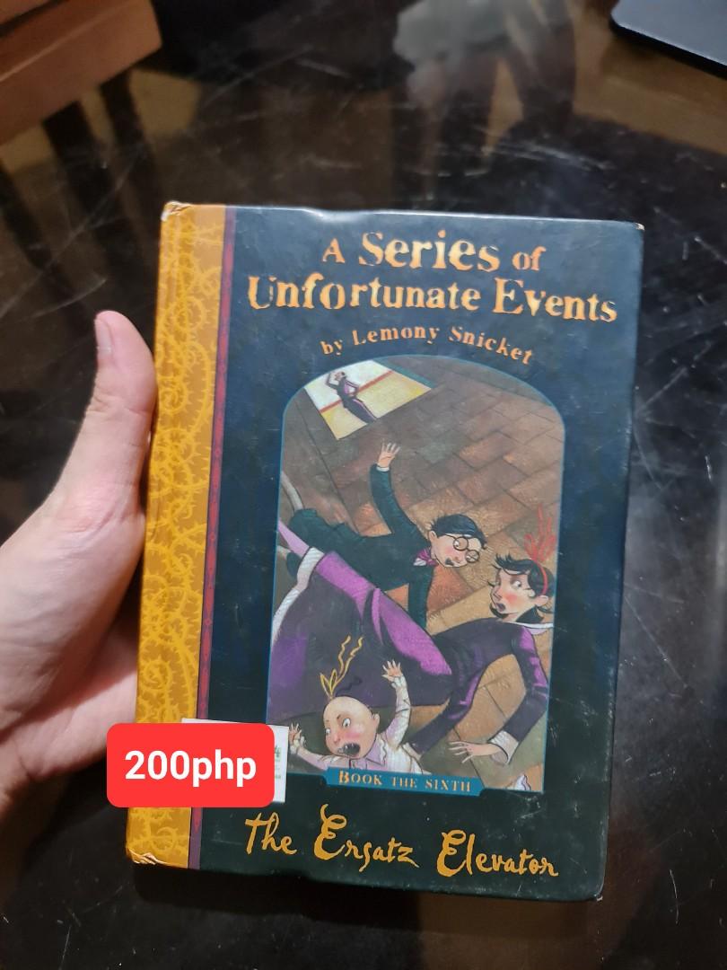 Pre-loved books for sale (Category: Storybooks) located in Bacoor. Submitted by anan16 (Listing ID 1158191675, Image 2). Description: Pre-loved books for sale. Please see photos for prices, and check my account for more books for sale. Shipping fee and arrangement care of buyer. Pick up only please. Shipping from. Bacoor. Will give discount for multiple purchases. A series of unfortunate events, lemony snicket Book the sixth the ersatz elevator B