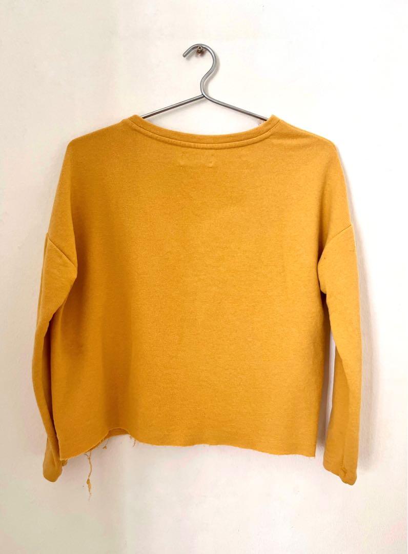 Pull Bear Yellow Graphic Print Sweater