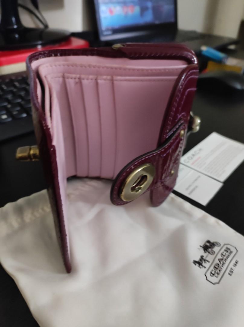 Purple patent leather Coach Legacy short Wallet