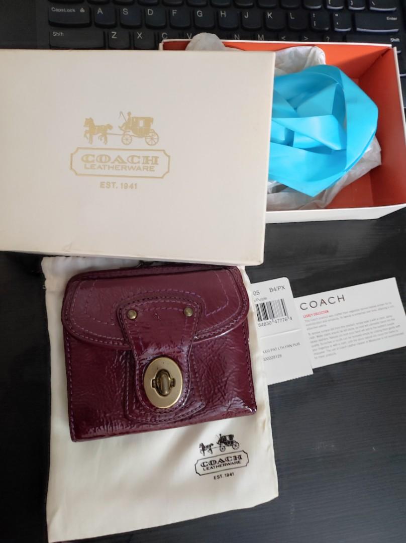 Purple patent top leather coach purse