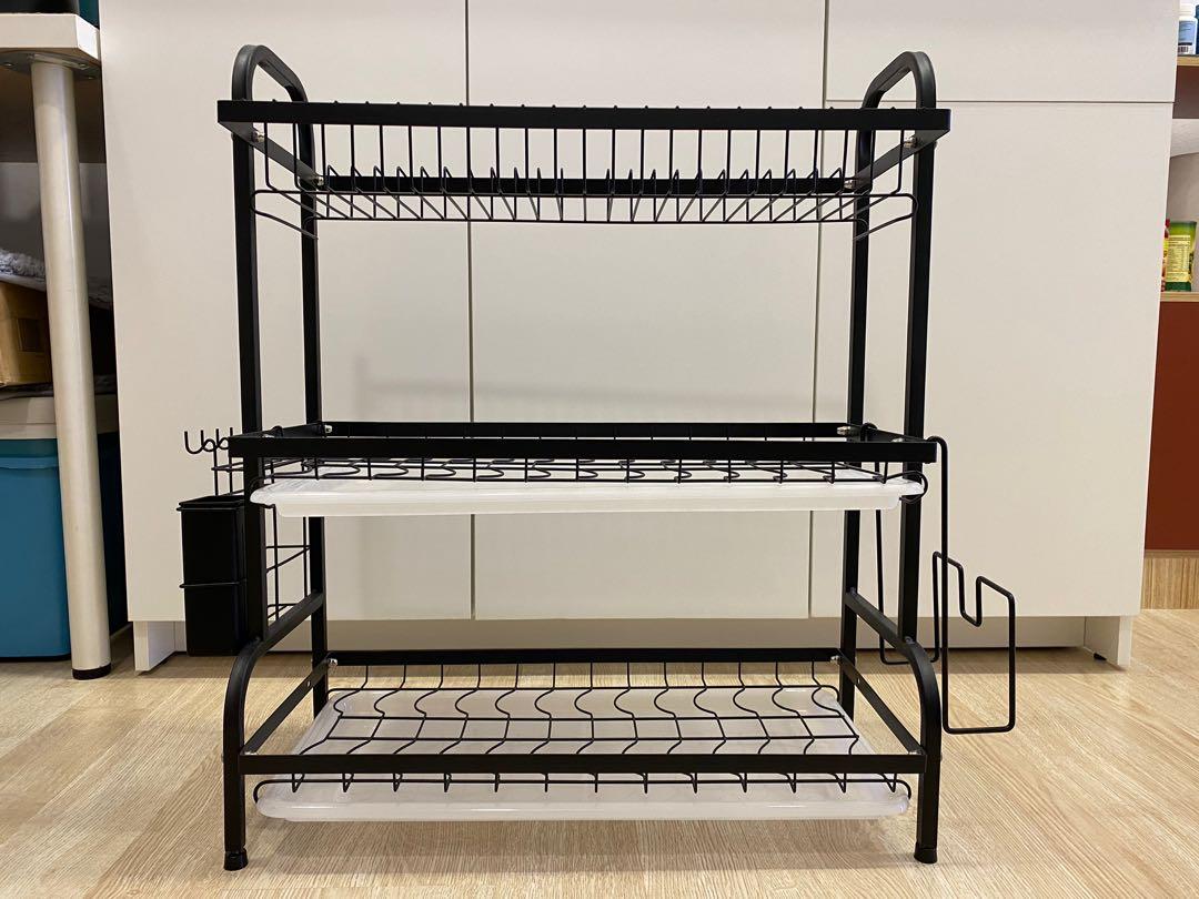 Rak Pinggan Stainless Steel Dish Rack Rak Dapur Kitchen Dish Drainer