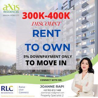Ready for occupancy studio unit for sale at Axis Residences