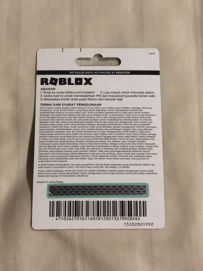 Roblox rm50 gift card x1, Video Gaming, Gaming Accessories, Game Gift Cards  & Accounts on Carousell