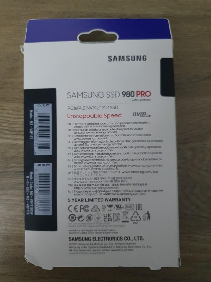 Samsung 980 PRO MZ-V8P1T0CW - SSD - 1 To - PCIe 4.0 x4 (NVMe) - MZ