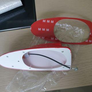 Shark fin for car, red colour.