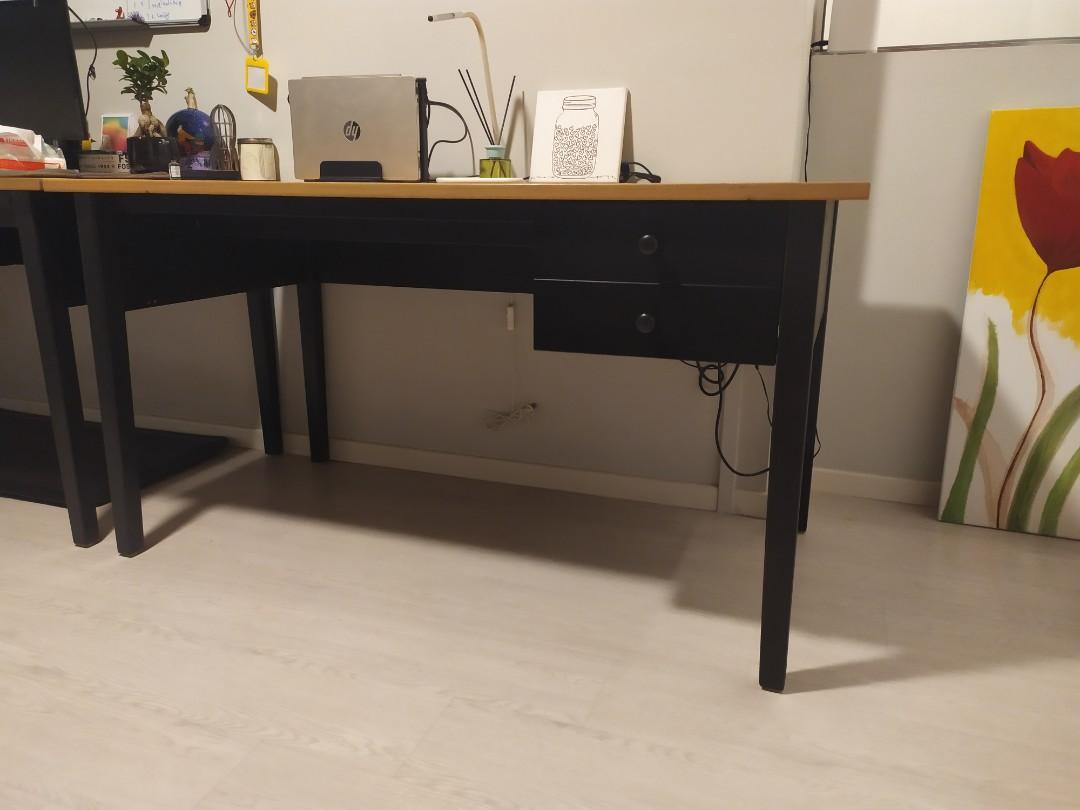 IKEA Solid wood IKEA desk in good condition, Furniture & Home Living, Furniture, Tables & Sets
