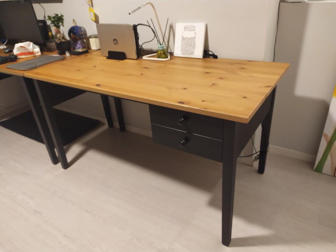 IKEA Solid wood IKEA desk in good condition, Furniture & Home Living, Furniture, Tables & Sets