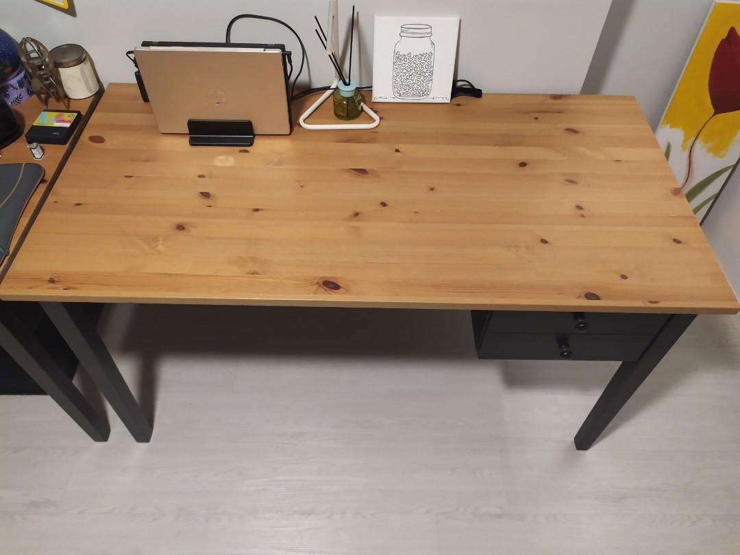 IKEA Solid wood IKEA desk in good condition, Furniture & Home Living, Furniture, Tables & Sets