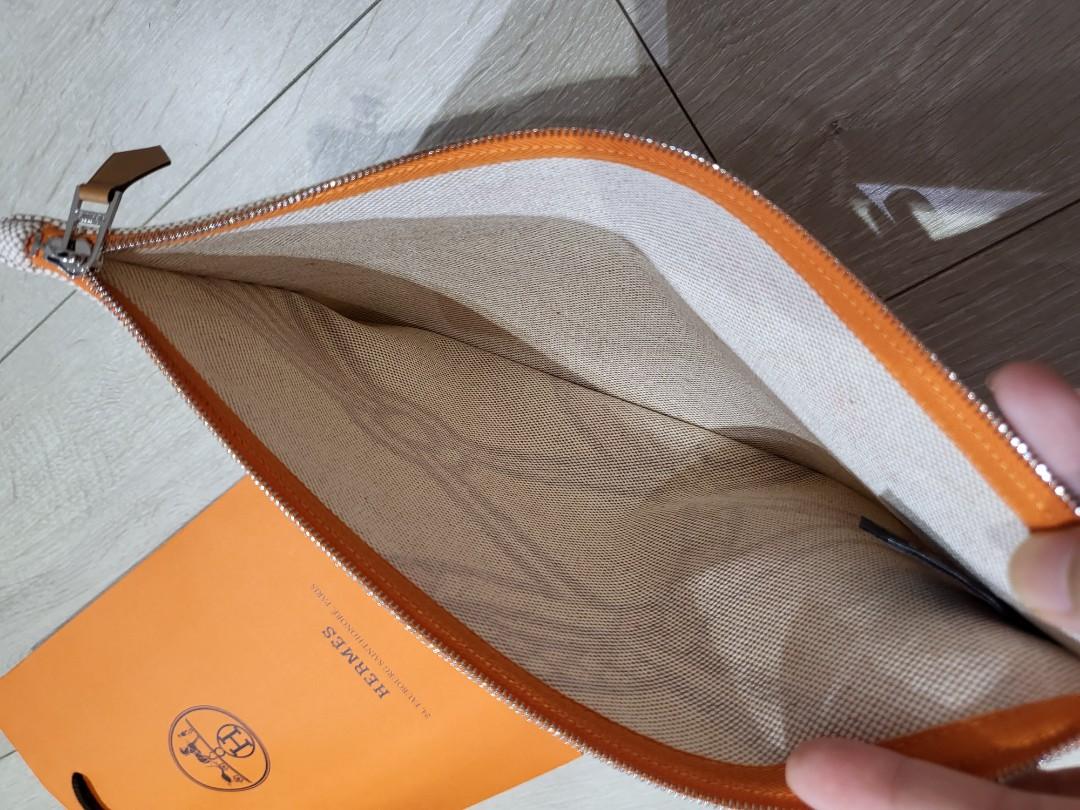 Hermes canvas deals clutch