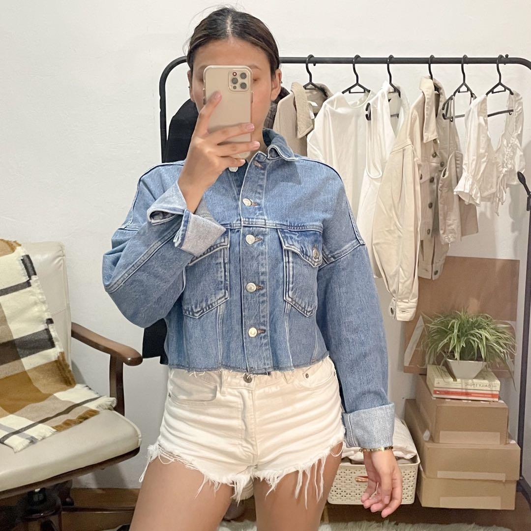 Topshop Denim Jacket (Cropped), Women's 