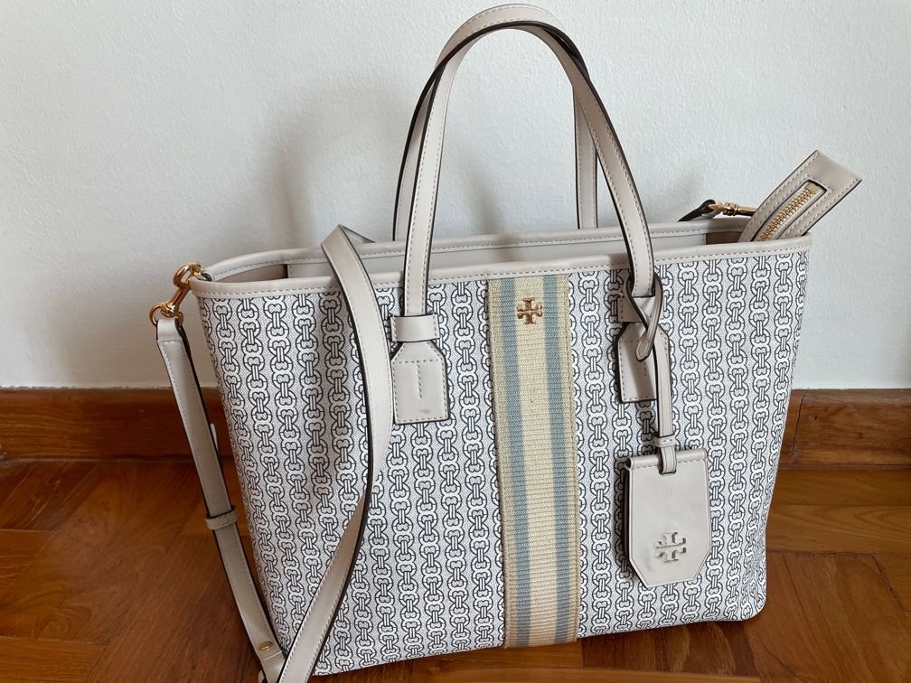Tory Burch Gemini Link Canvas Tote Small, Women's Fashion, Bags & Wallets, Tote  Bags on Carousell