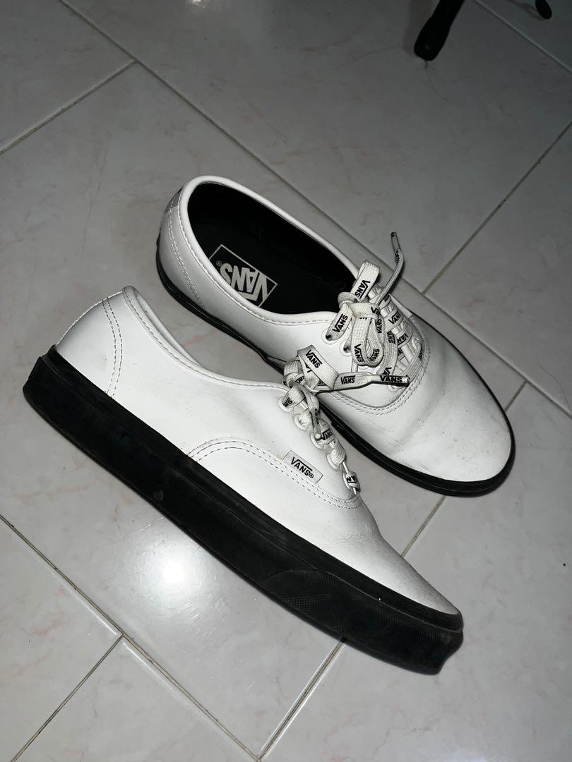 White leather vans best sale authentic