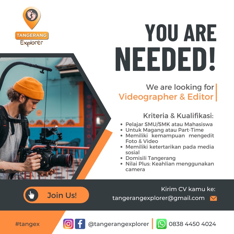 Videographer & Editor (Internship), Pekerjaan, Magang & lainnya di ...