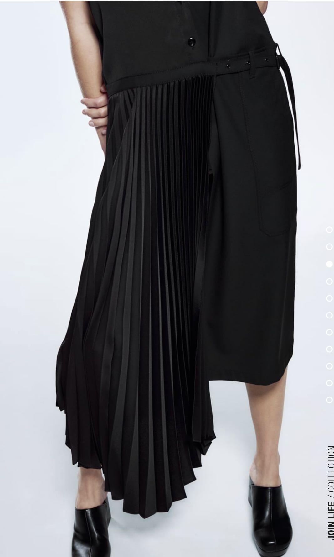 zara pleated dress limited edition ZARA CAMPAIGN LIMITED EDITION MULTICOLORED HALTER NECK PLEATED DRESS  2337/767