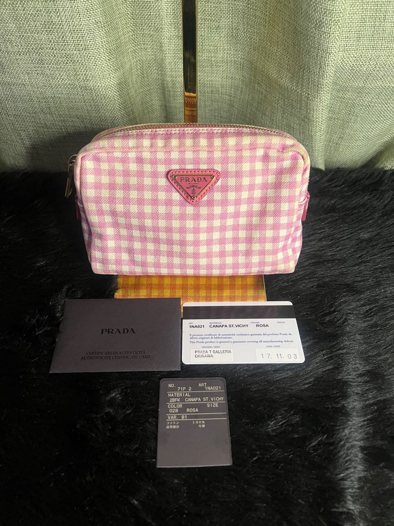 100 Original Prada Gingham Pouch