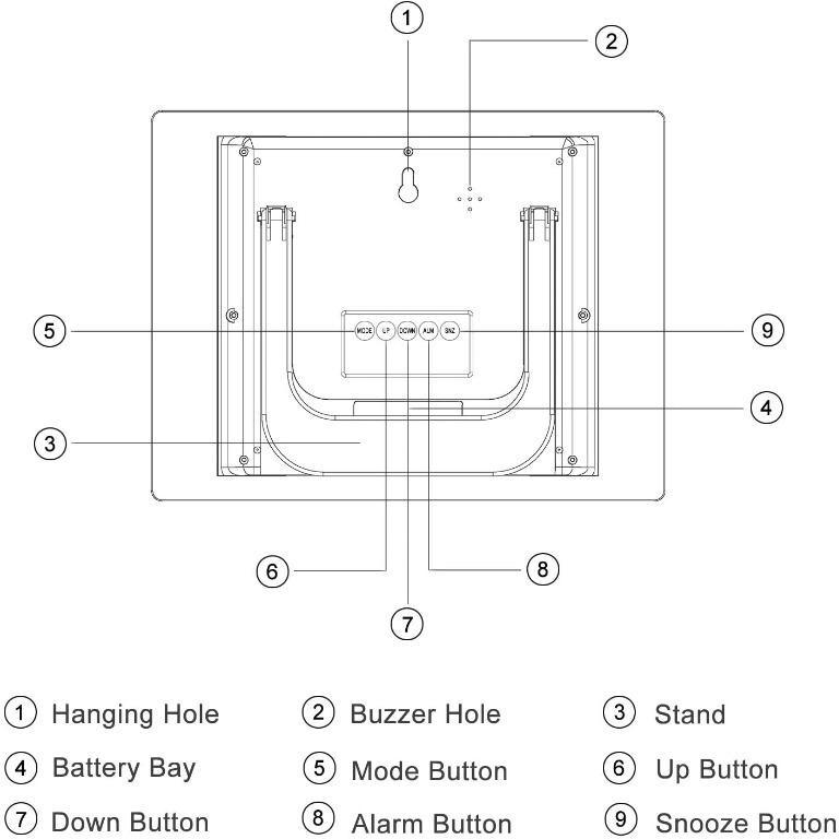 13441) QUIGO Radio Controlled Atomic Wall Clock, Date and Temperature