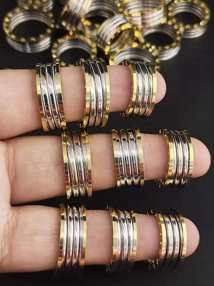 18K Saudi Gold Two Tone Bvlgari Ring Women s Fashion Jewelry