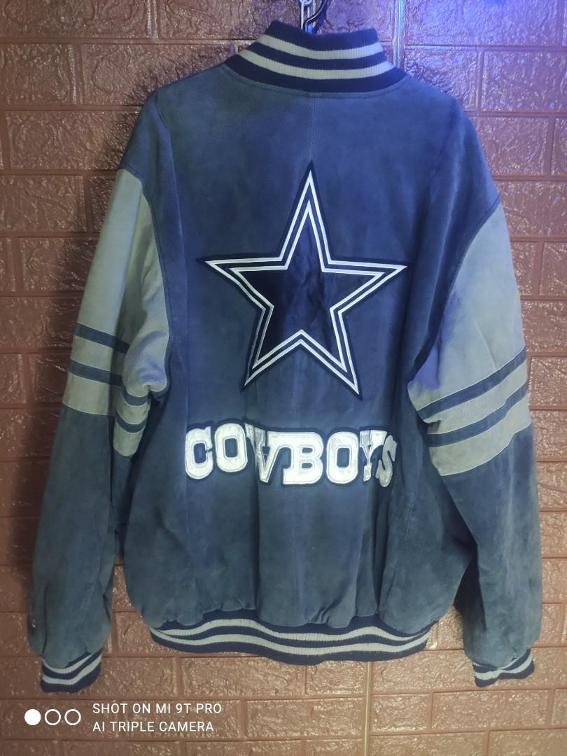 90s NFL cowboys leather suede jacket GIII Carl banks