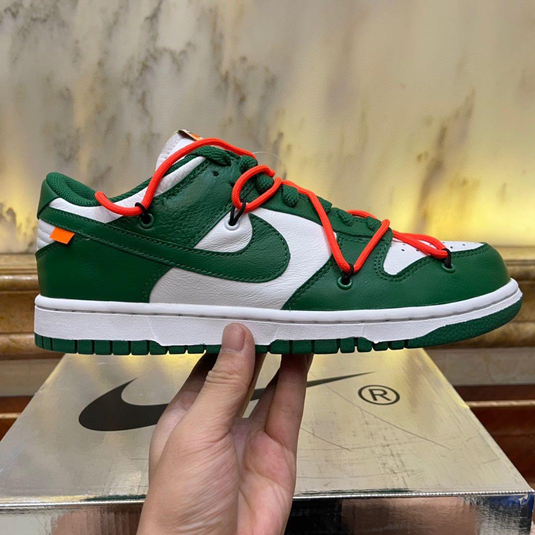 📸現拍Off White x Nike Dunk Low LTHR 綠色板鞋Size：36 36.5 37.5 38