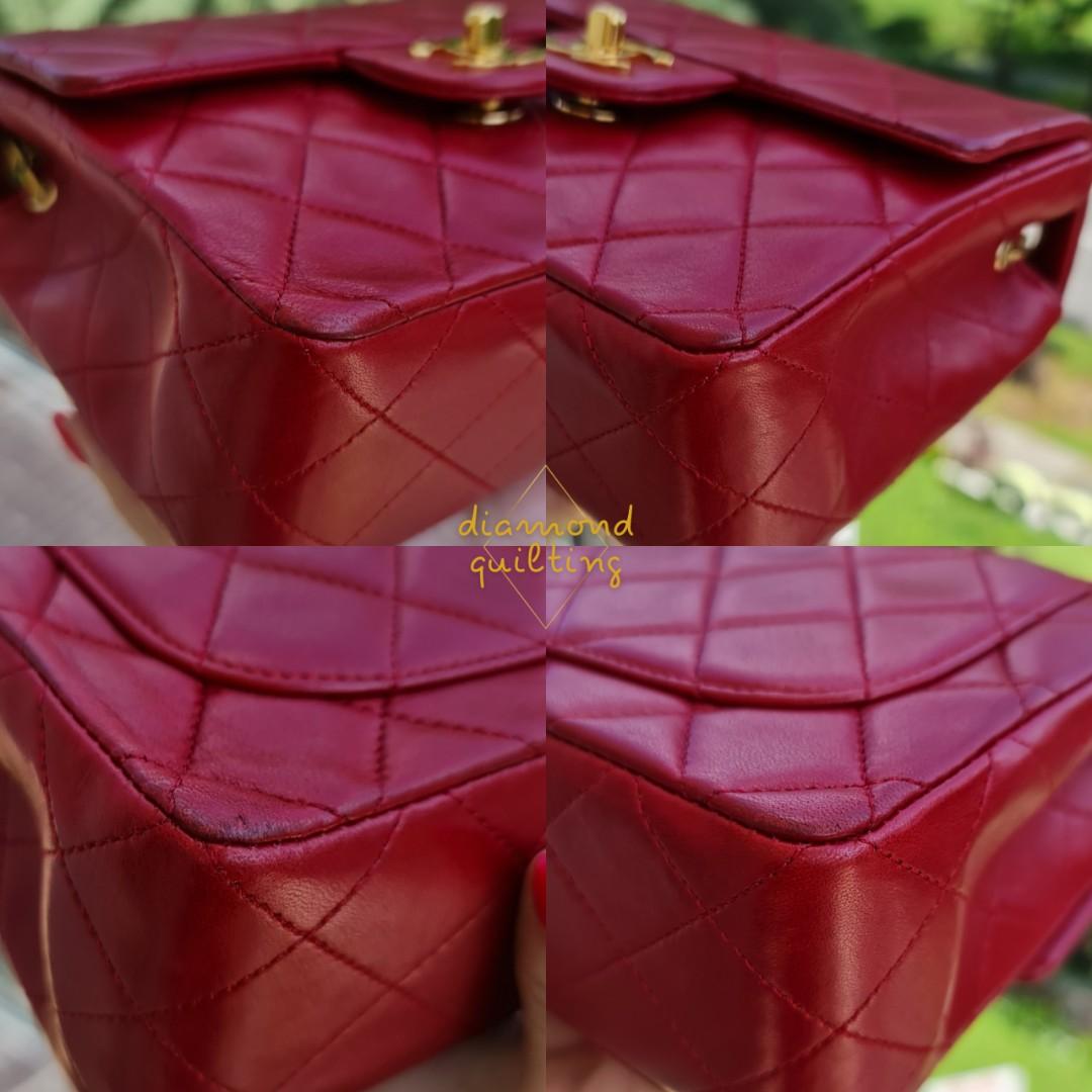 ❤ [SOLD] VINTAGE CHANEL MINI CLASSIC SQUARE FLAP BAG 17CM 17 CM RED 24K GHW  GOLD HARDWARE LAMBSKIN / 20cm black caviar small medium jumbo, Luxury, Bags  & Wallets on Carousell