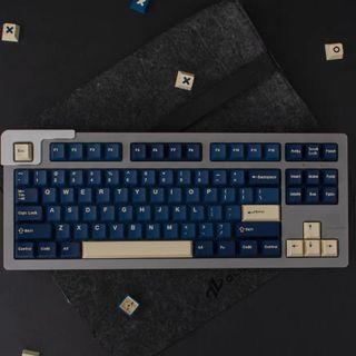 ABS matrix-01 keycaps ( blue / navy blue / yellow )