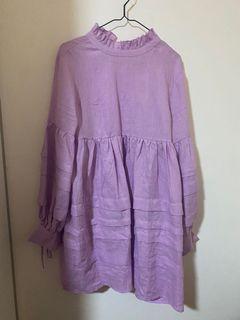 AERE pleat smock dress
