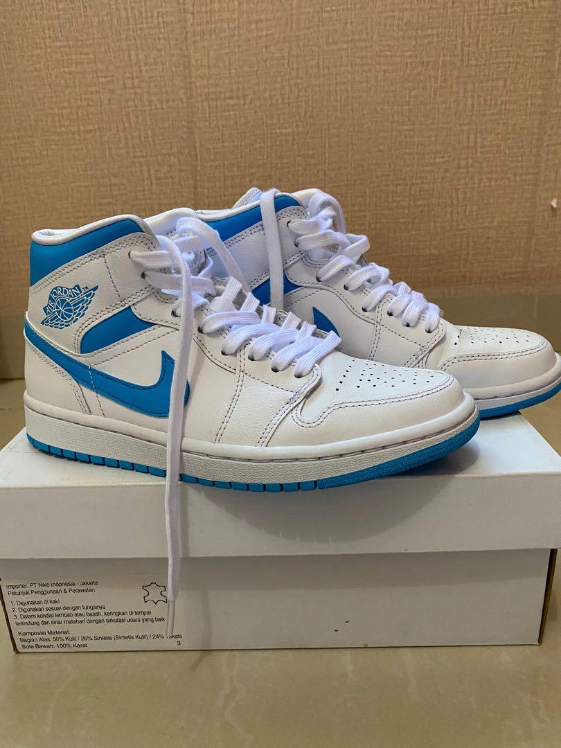 air jordan 1 mid white legend blue