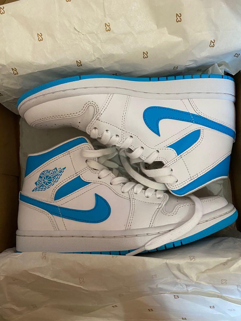 air jordan 1 mid white legend blue