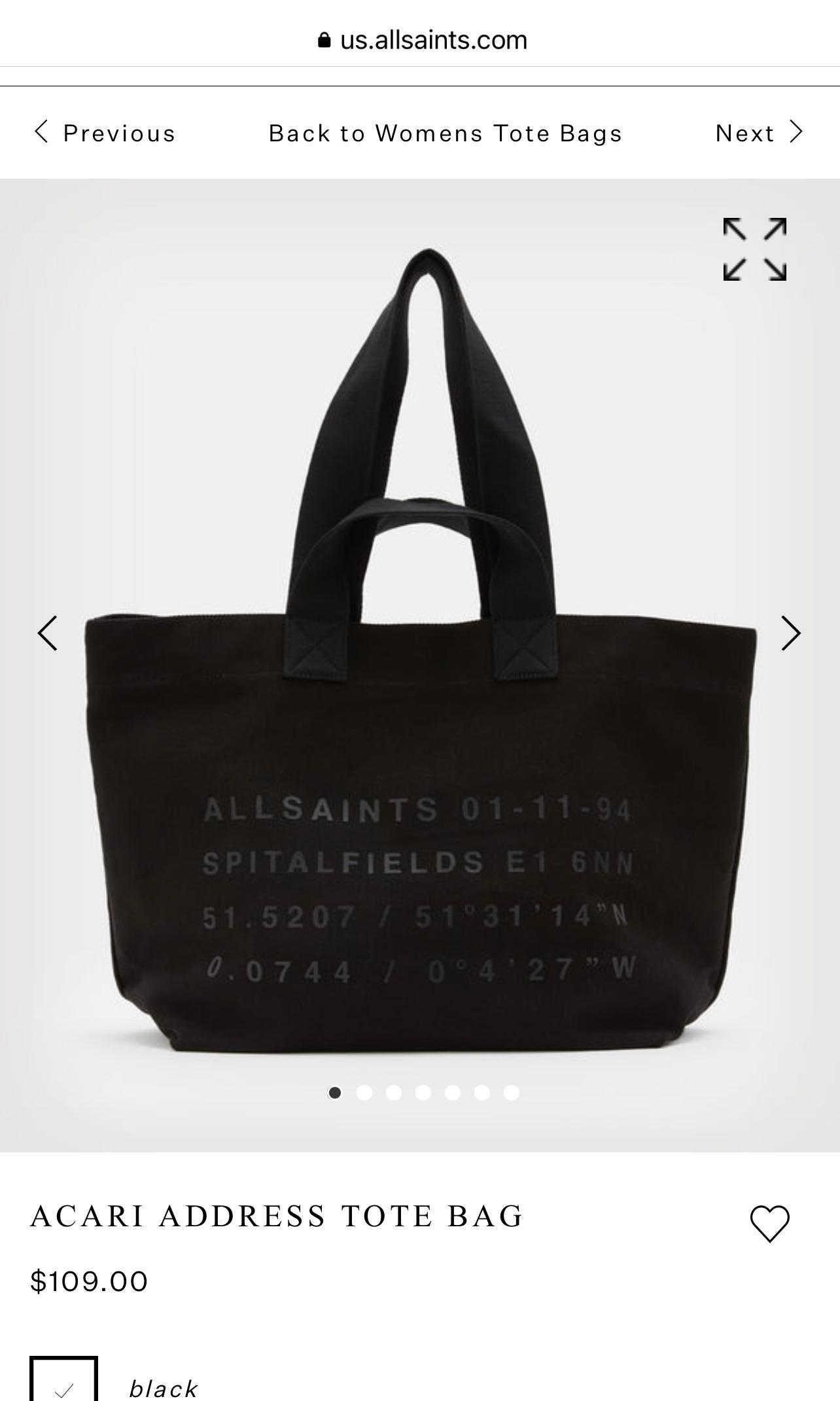 All saints tote bag, Women's Fashion, Bags & Wallets, Tote Bags on ...
