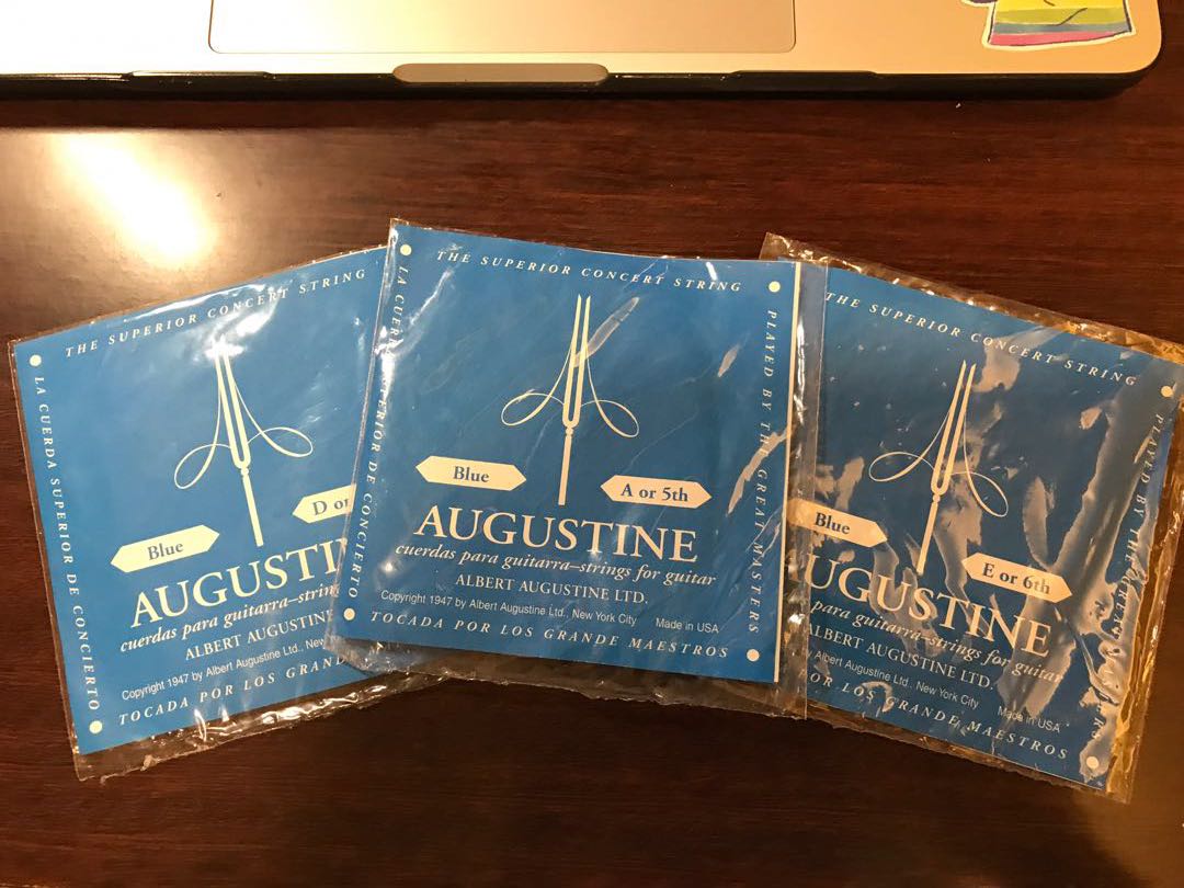 Augustine(藍）古典弦高張力尼龍弦, 影音娛樂, 樂器週邊在旋轉拍賣