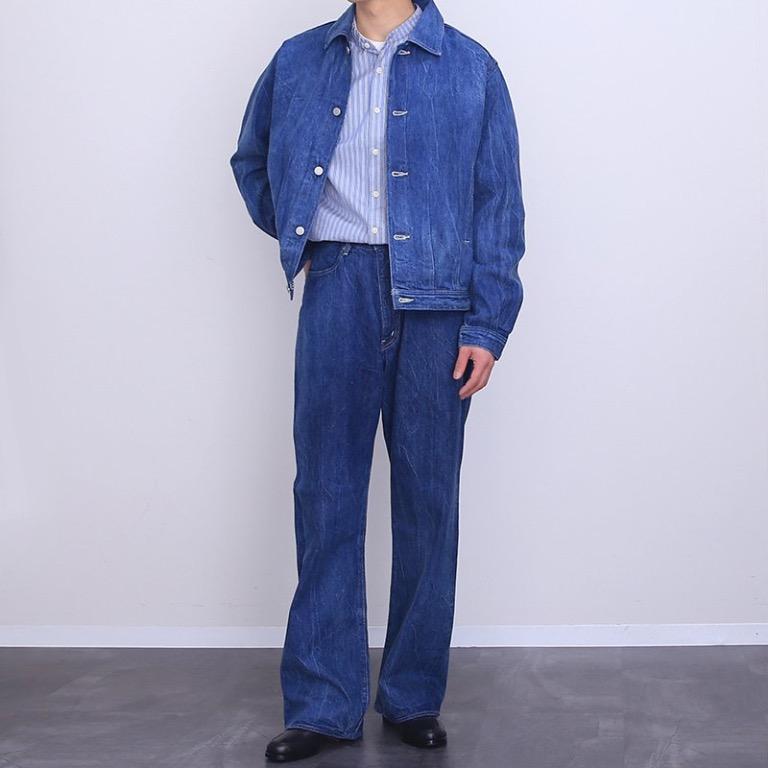 auralee SELVEDGE FADED LIGHT DENIM PANTS studioarabiya.com